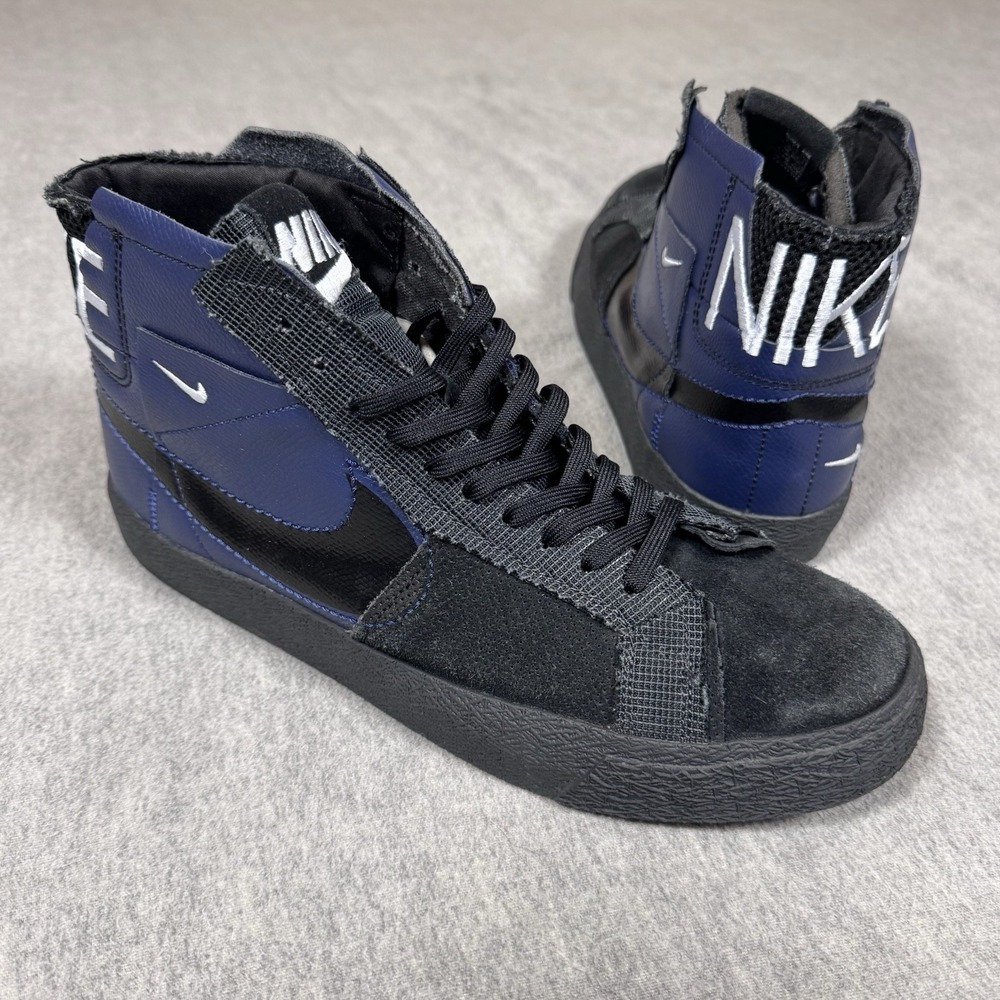 Nike Zoom Blazer Premium SB Mid Deconstructed - Midnight Navy Black Men Size 10